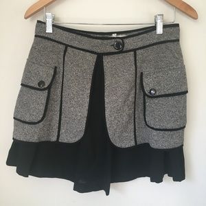 BCBGeneration Gray and Black Miniskirt